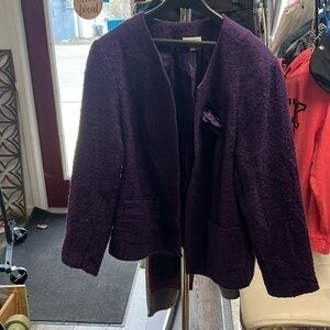 Fashion Bug purple, blazer jacket, size 18 W with removable flower pin